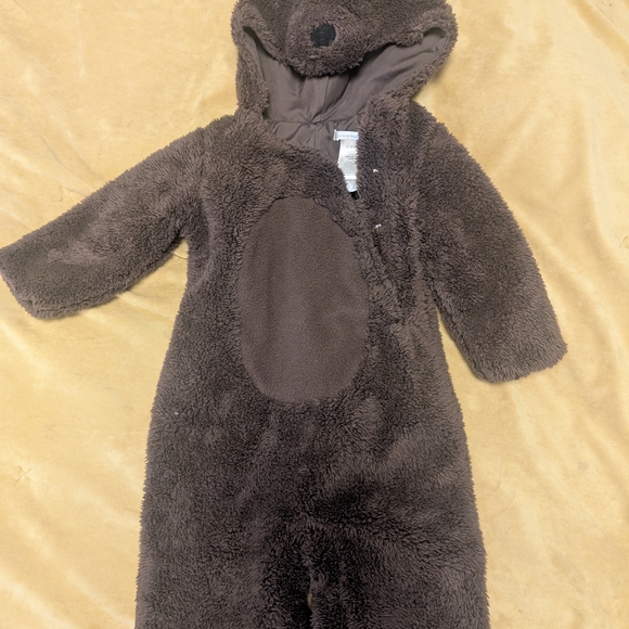 PBK Brown Bear Hooded Baby Onesie 12-18mo Pottery Barn Kids - Picture 2 of 5